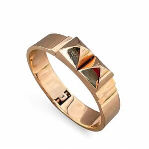 Michael Kors Pyramid Stud Bangle Bracelet Hinged Rose Gold Finish